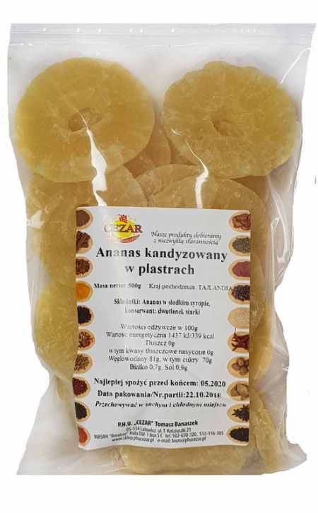 ANANAS KANDYZOWANY KRĄŻEK PLASTER